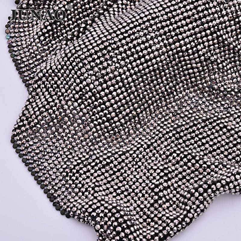 Hotfix Rhinestone Sheet - Junao 45*120 Cm Màu Đen Vàng
