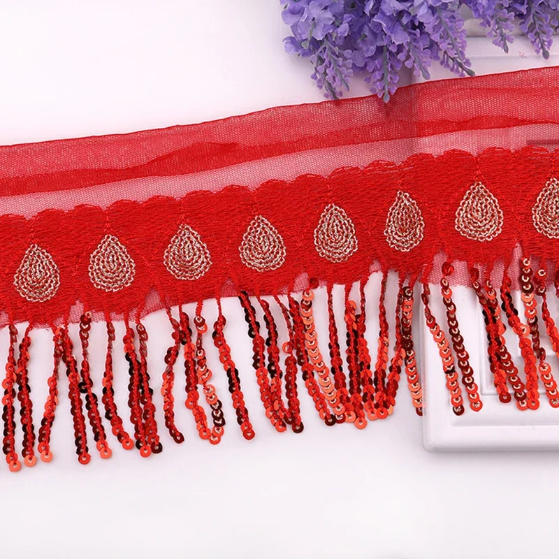 2/5Yards 10cm Sequin Tassel La - đánh giá và giá Lace Ribbon Trim