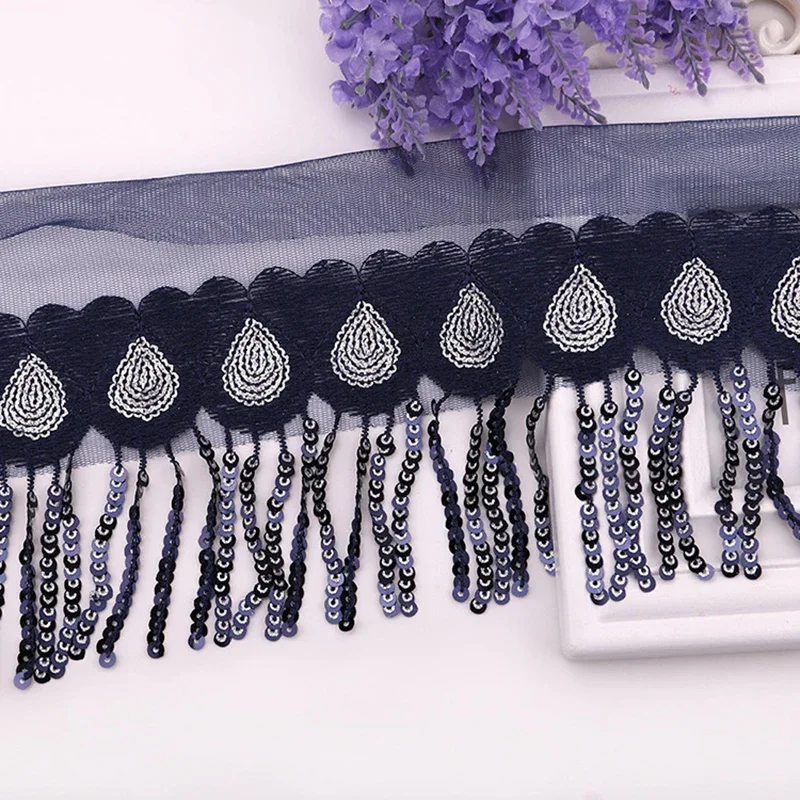 2/5Yards 10cm Sequin Tassel La - đánh giá và giá Lace Ribbon Trim