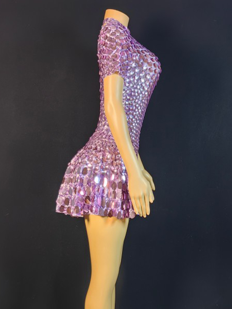 Lovely Sequins Mini Dress Sexy - đánh giá và giá Rhinestone Banding Trim