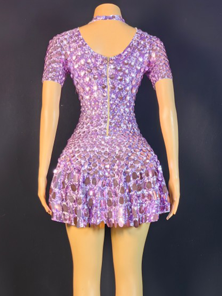 Lovely Sequins Mini Dress Sexy - đánh giá và giá Rhinestone Banding Trim