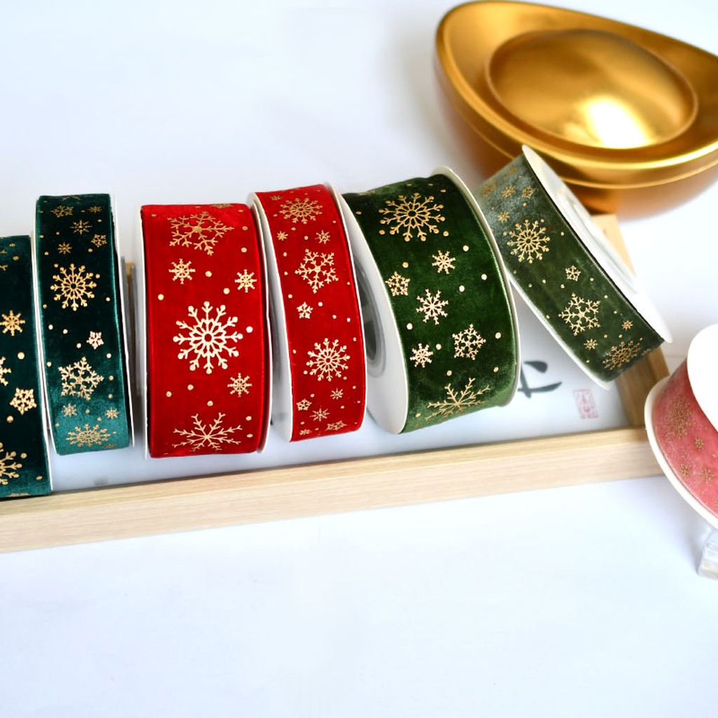 5 Yards/Roll 2.5cm Christmas G - đánh giá và giá Velvet Ribbon Roll